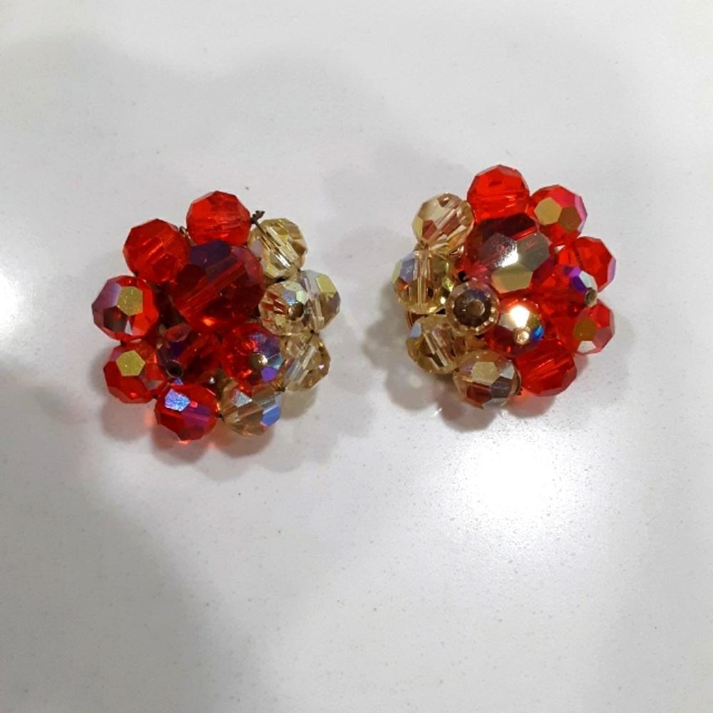 Vintage Aurora Clip on Earrings